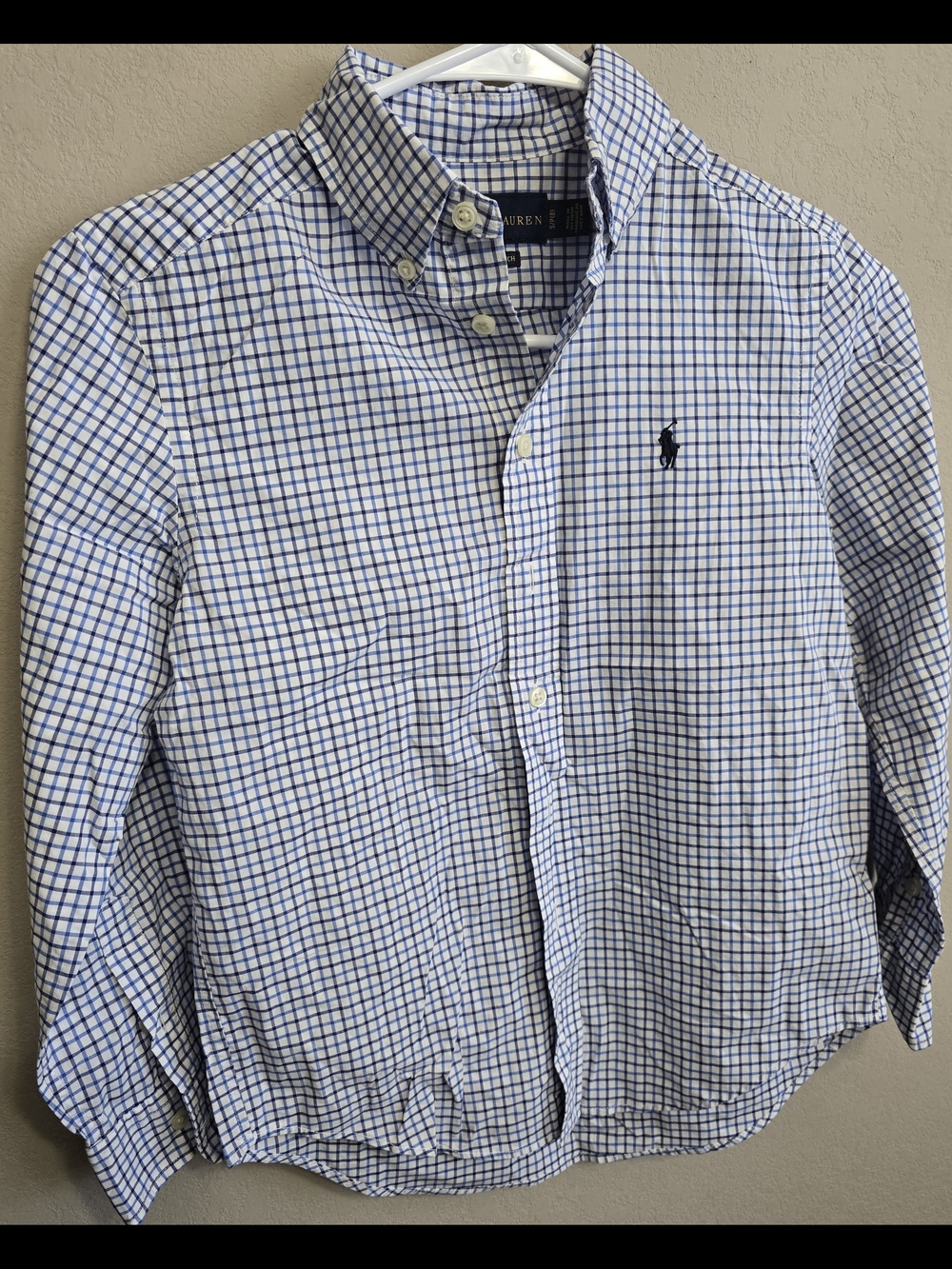 Ralph Lauren Blue Check Dress Shirt - Natural Stretch